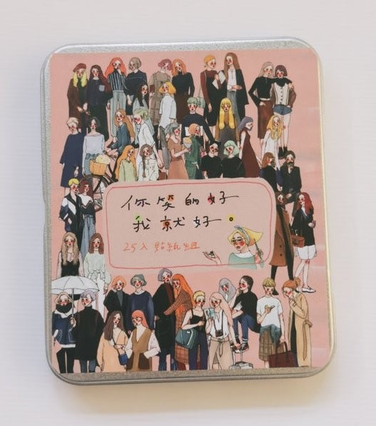 LA DOLCE VITA: Sticker set - As Long As You Smile, I Am Fine (25 stickers in a tin box)