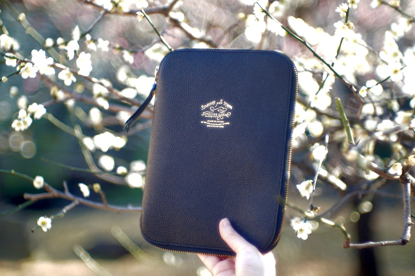 A5 Kurozan Black Leather Zip Organizer