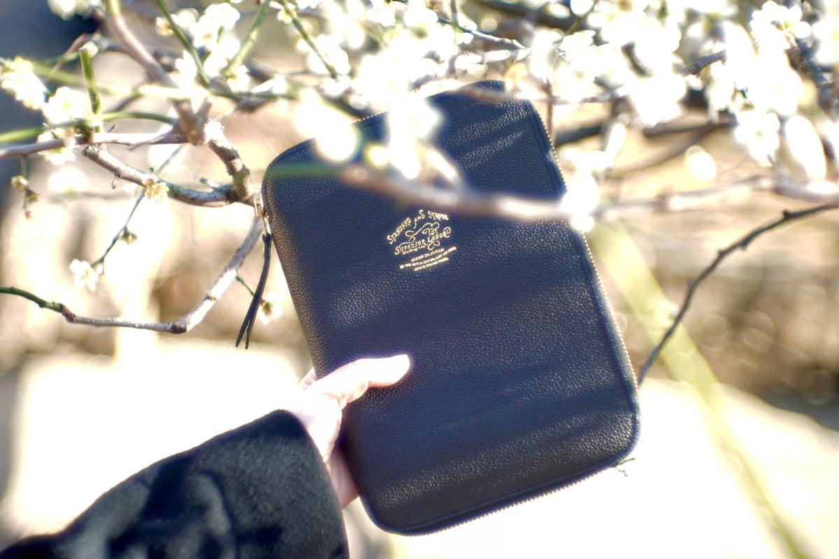 A5 Kurozan Black Leather Zip Organizer