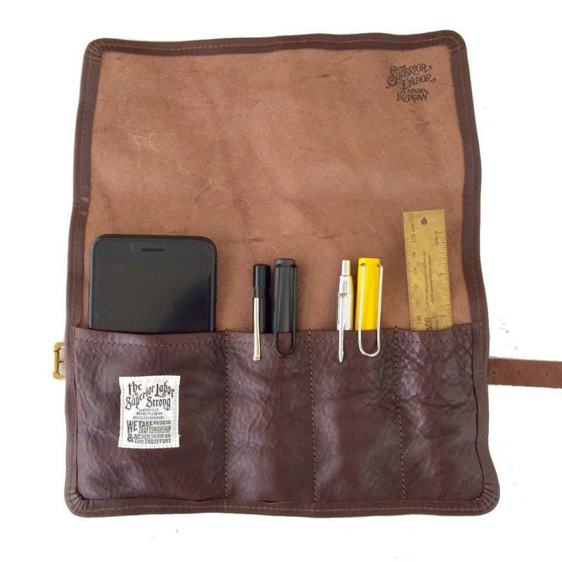 TSL Leather roll pen case