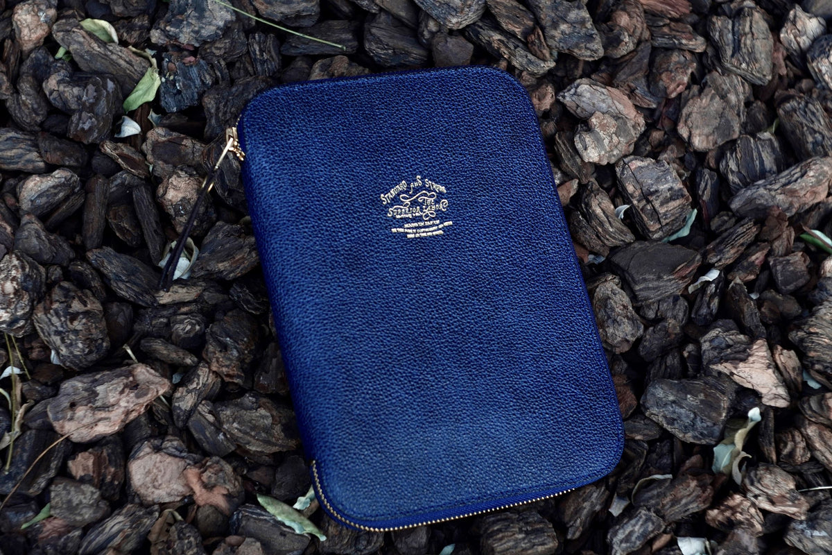 A5 Kurozan Indigo Leather Zip Organizer