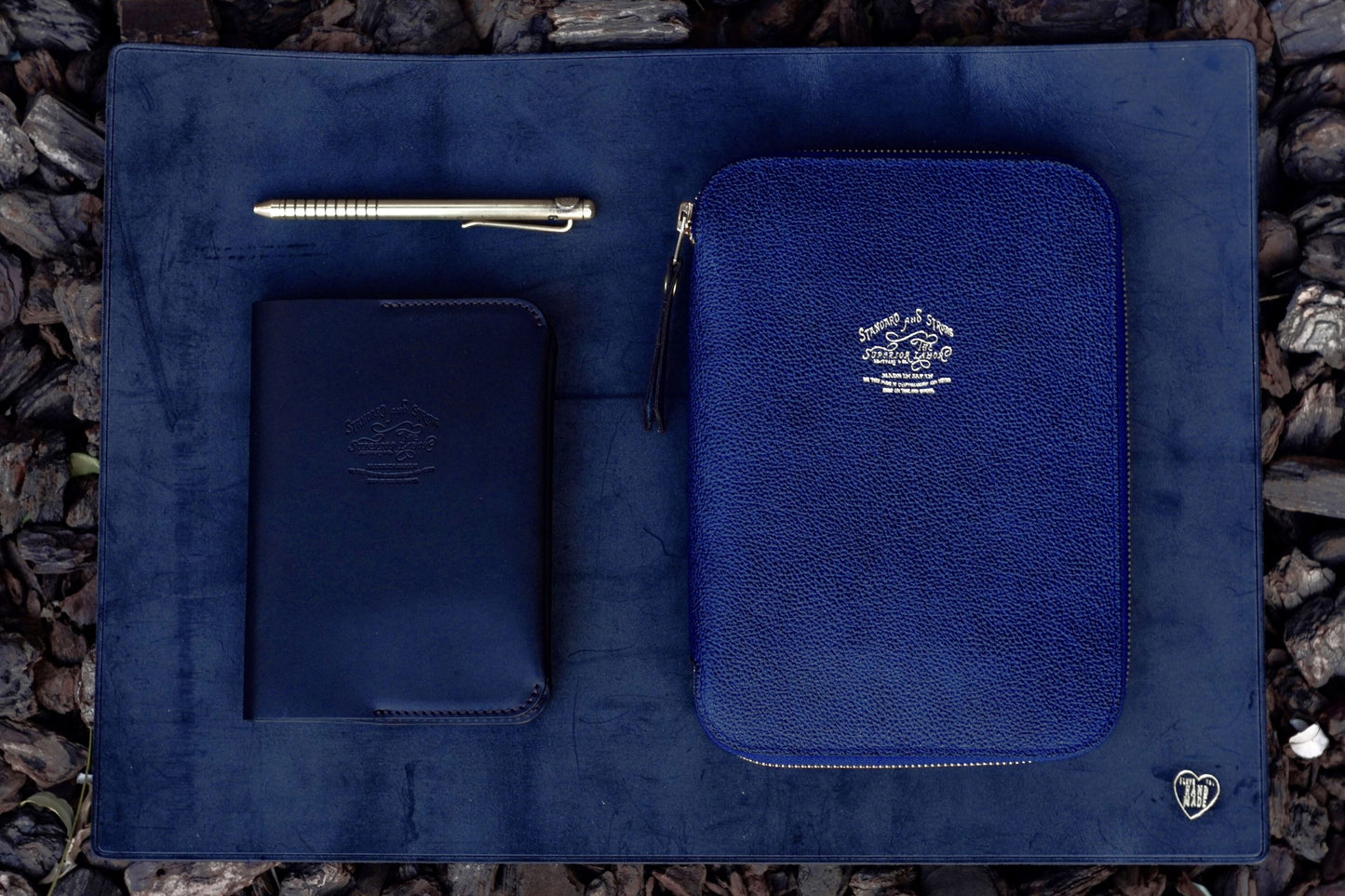 A5 Kurozan Indigo Leather Zip Organizer