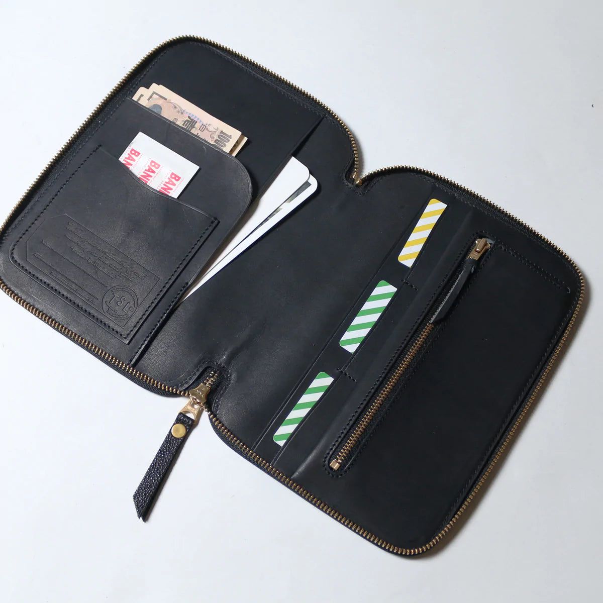 A5 Kurozan Black Leather Zip Organizer