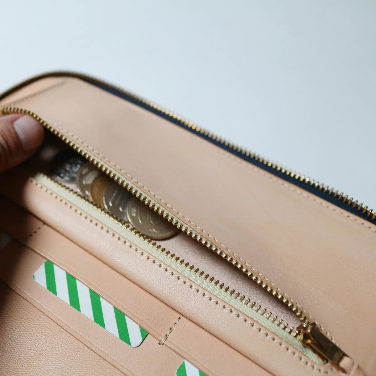 A5 Kurozan Indigo Leather Zip Organizer