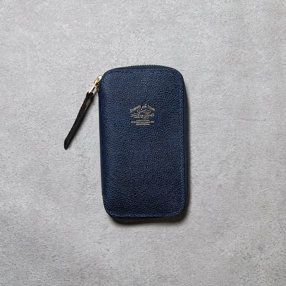 Kurozan Indigo Leather Zip Pen Case