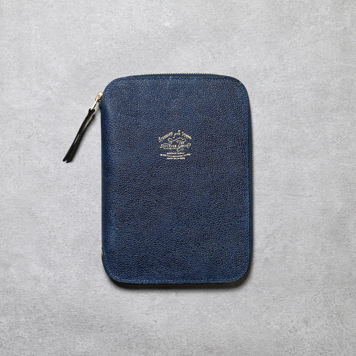 A5 Kurozan Indigo Leather Zip Organizer