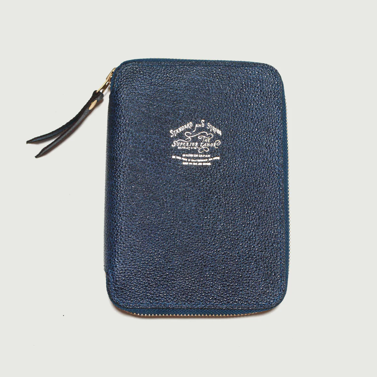 A6 Kurozan Indigo leather zip organizer
