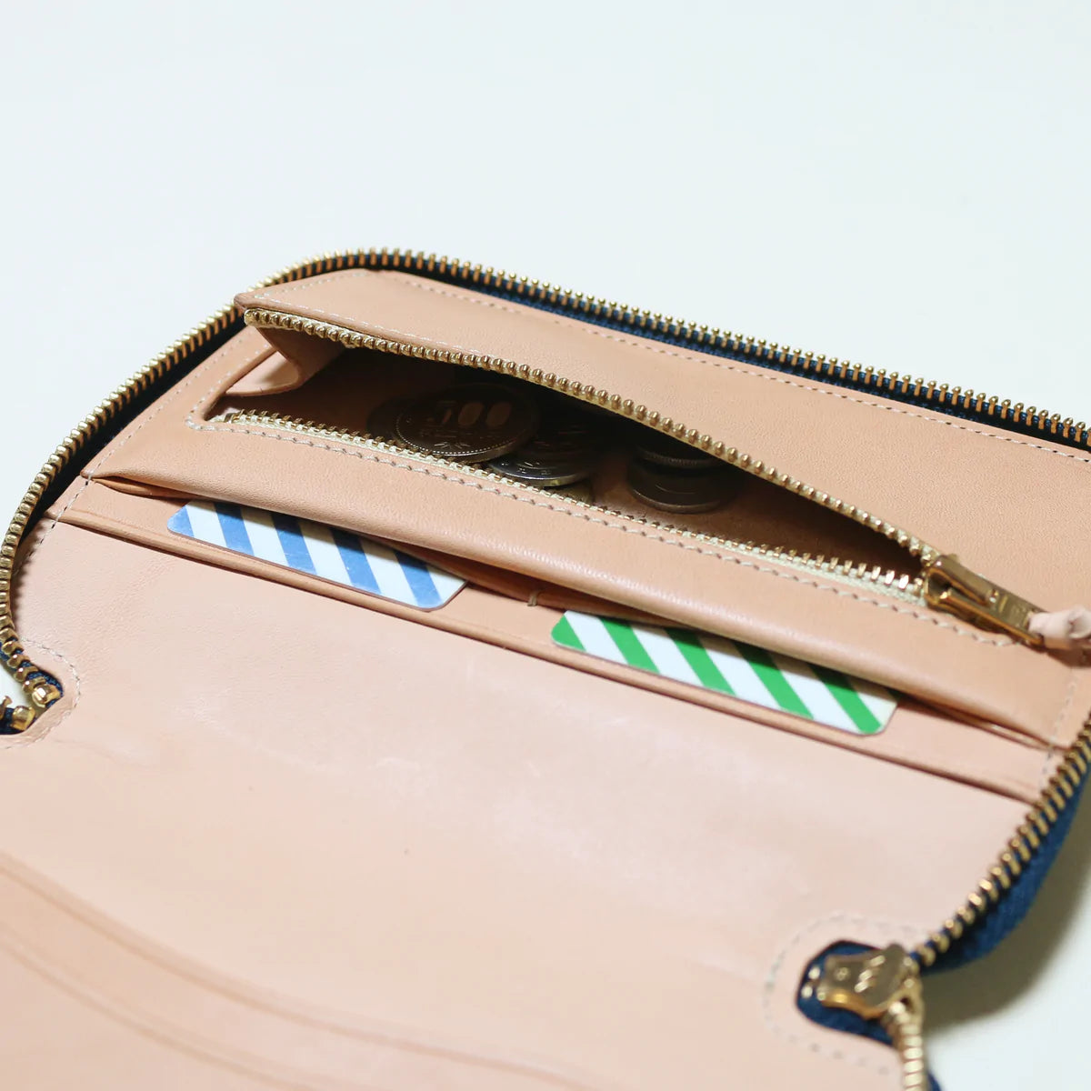 A6 Kurozan Indigo leather zip organizer