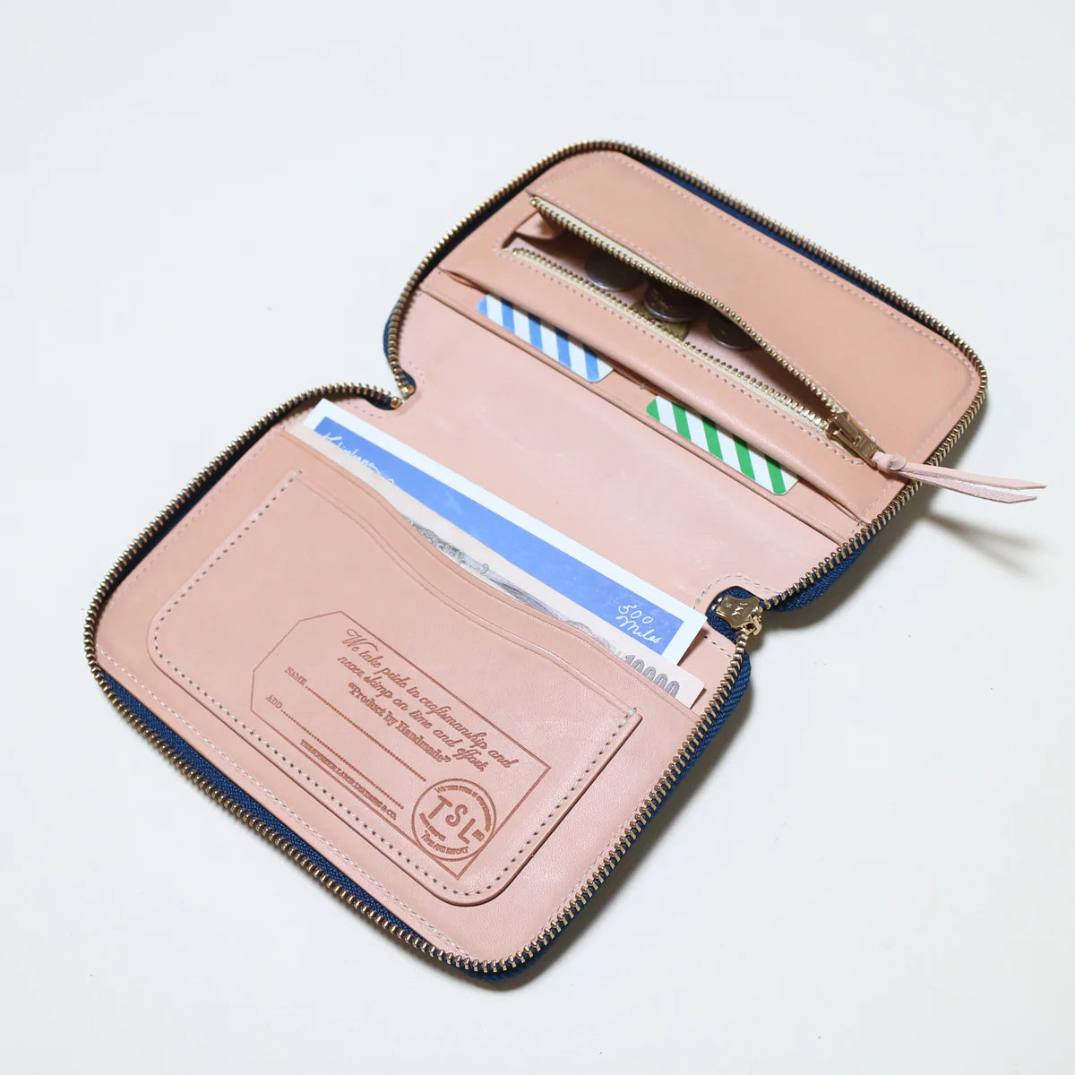 A6 Kurozan Indigo leather zip organizer