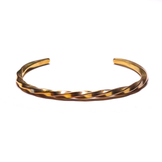 TSL Brass Narrow Twist Bangle Bracelet